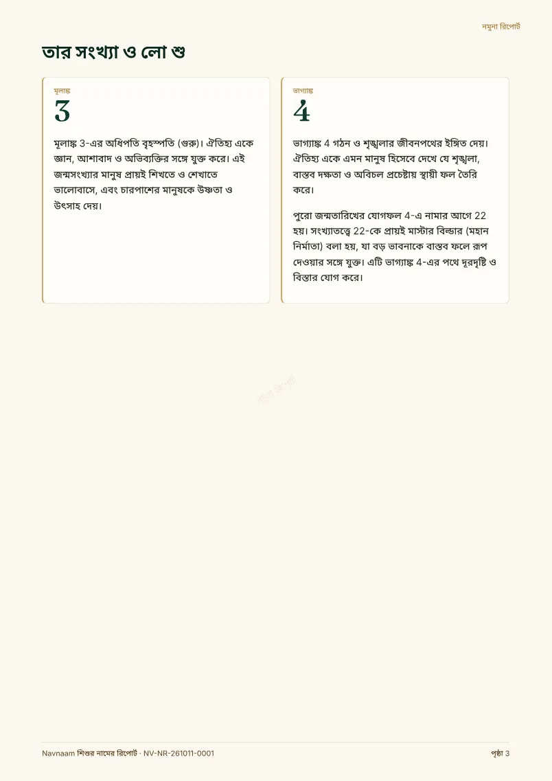 শিশুর নামের রিপোর্ট নমুনা, পৃষ্ঠা 3 / 10