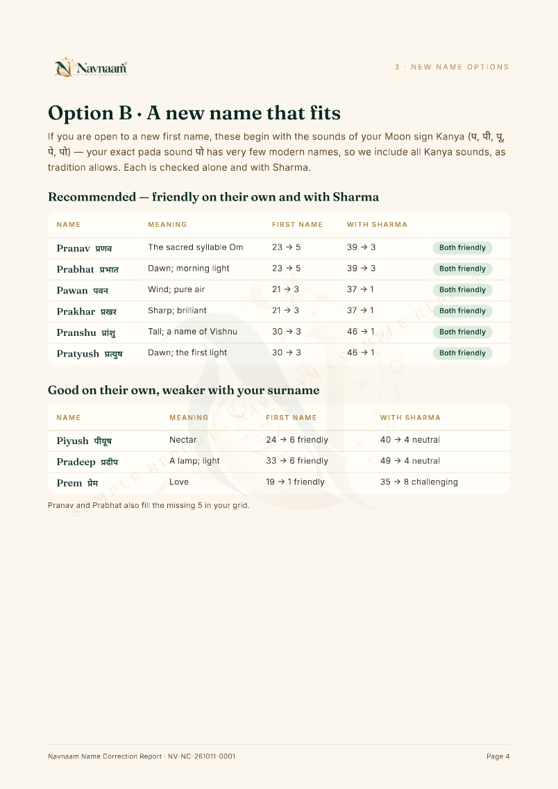 Name Correction & Spelling Report sample, page 4 of 5