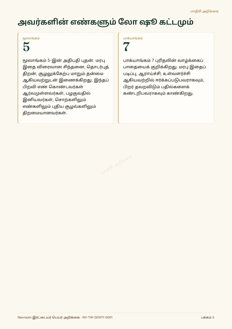 இரட்டையர் பெயர் அறிக்கை மாதிரி, பக்கம் 3 / 10