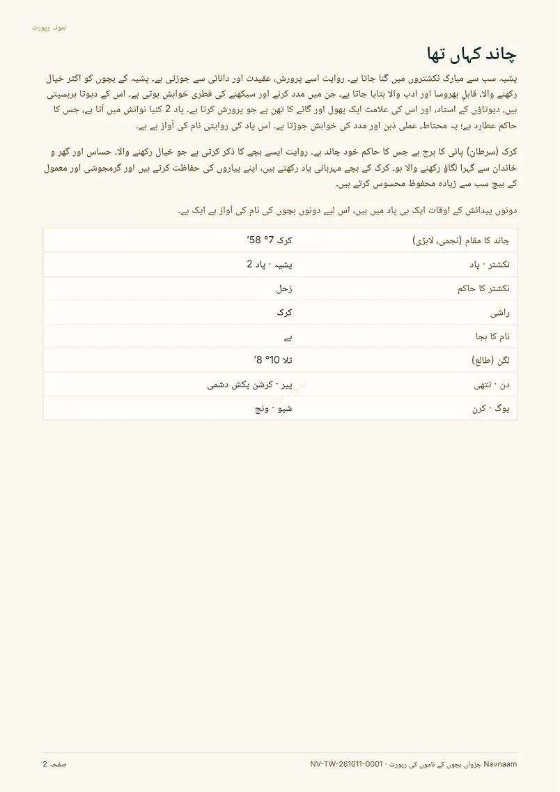 جڑواں ناموں کی رپورٹ نمونہ، صفحہ 2 از 11